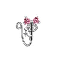 Elegant Cute Vacation Wings Butterfly Stainless Steel Copper White Gold Plated Rhinestones Zircon Nose Ring Nose Studs In Bulk main image 9