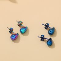 1 Pair Simple Style Water Droplets Plating Stainless Steel 18K Gold Plated Earrings main image 3