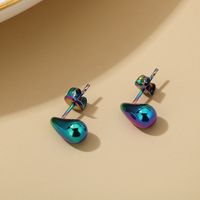 1 Paar Einfacher Stil Wassertropfen Überzug Rostfreier Stahl 18 Karat Vergoldet Ohrringe main image 4