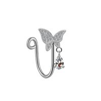 Elegant Cute Vacation Wings Butterfly Stainless Steel Copper White Gold Plated Rhinestones Zircon Nose Ring Nose Studs In Bulk sku image 12