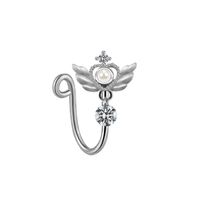 Elegant Cute Vacation Wings Butterfly Stainless Steel Copper White Gold Plated Rhinestones Zircon Nose Ring Nose Studs In Bulk sku image 13