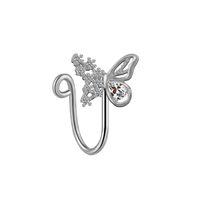 Elegant Cute Vacation Wings Butterfly Stainless Steel Copper White Gold Plated Rhinestones Zircon Nose Ring Nose Studs In Bulk sku image 15