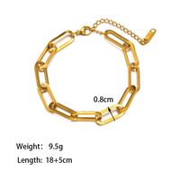 304 Stainless Steel 18K Gold Plated Simple Style Classic Style Commute Polishing Plating Solid Color Bracelets Necklace main image 2