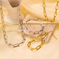 Edelstahl 304 18 Karat Vergoldet Einfacher Stil Klassischer Stil Pendeln Polieren Überzug Einfarbig Armbänder Halskette main image 10