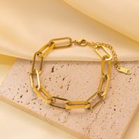 304 Stainless Steel 18K Gold Plated Simple Style Classic Style Commute Polishing Plating Solid Color Bracelets Necklace main image 7