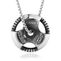 Hip Hop Rétro Couleur Unie Acier Au Titane Chaîne Plaqué Or 18K Hommes Pendentif main image 1