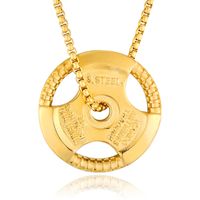 Hip Hop Retro Einfarbig Titan Stahl Kette 18 Karat Vergoldet Männer Halskette Mit Anhänger main image 4