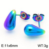1 Pair Modern Style Water Droplets Plating Stainless Steel 18K Gold Plated Ear Studs sku image 7