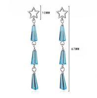 1 Pair Ig Style Star Crystal Tassel Hollow Out Copper White Gold Plated Drop Earrings main image 2