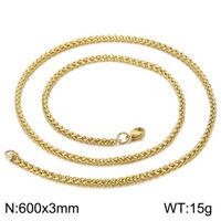 Style Simple Couleur Unie Acier Inoxydable Placage Plaqué Or 18K Unisexe Collier sku image 2