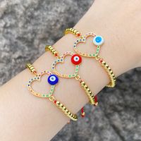 Einfacher Stil Klassischer Stil Teufels Auge Herzform Kupfer Überzug Inlay Zirkon 18 Karat Vergoldet Armbänder main image 7