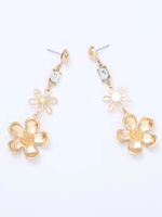 1 Pair Elegant Glam Flower Plating Inlay Copper Zircon 18k Gold Plated Drop Earrings main image 4