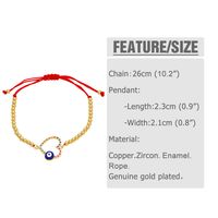 Simple Style Classic Style Devil's Eye Heart Shape Copper Plating Inlay Zircon 18k Gold Plated Bracelets main image 2