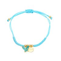 Simple Style Butterfly Rope Copper Plating Inlay Zircon 18k Gold Plated Valentine's Day Unisex Bracelets main image 4