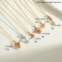 Simple Style Conch Flower Butterfly Copper Plating Inlay Resin Zircon 14k Gold Plated Pendant Necklace main image 2