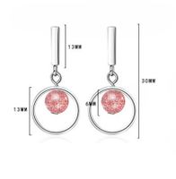 1 Piece Ig Style Simple Style Round Crystal Plating Copper White Gold Plated Drop Earrings main image 2