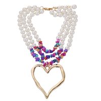 Elegant Exaggerated Heart Shape Artificial Pearl Alloy Turquoise Beaded Plating Women's Necklace main image 4