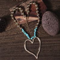 Elegant Exaggerated Heart Shape Artificial Pearl Alloy Turquoise Beaded Plating Women's Necklace main image 7