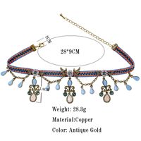 Elegant Retro Geometrisch Legierung Kupfer Überzug Inlay Strasssteine Glas Zirkon Vergoldet Halsband sku image 5