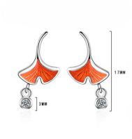 1 Piece Simple Style Ginkgo Leaf Plating Inlay Copper Zircon White Gold Plated Ear Studs main image 2