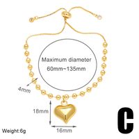 Süss Einfacher Stil Herzform Kupfer Überzug 18 Karat Vergoldet Armbänder sku image 1