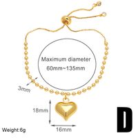 Dulce Estilo Simple Forma De Corazón Cobre Enchapado Chapado En Oro De 18 Quilates. Pulsera sku image 2