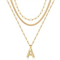 Simple Style Letter Stainless Steel Copper Plating 14k Gold Plated Three Layer Necklace main image 3