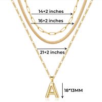 Simple Style Letter Stainless Steel Copper Plating 14k Gold Plated Three Layer Necklace main image 2