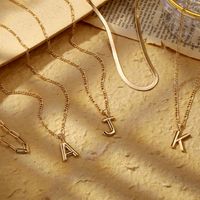Simple Style Letter Stainless Steel Copper Plating 14k Gold Plated Three Layer Necklace main image 4