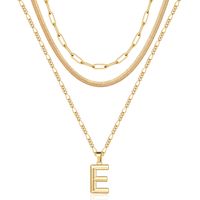 Simple Style Letter Stainless Steel Copper Plating 14k Gold Plated Three Layer Necklace sku image 5