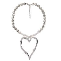 Elegant Exaggerated Heart Shape Artificial Pearl Alloy Turquoise Beaded Plating Women's Necklace sku image 1