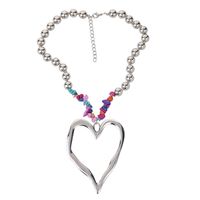 Elegant Exaggerated Heart Shape Artificial Pearl Alloy Turquoise Beaded Plating Women's Necklace sku image 2