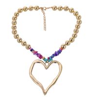 Elegant Exaggerated Heart Shape Artificial Pearl Alloy Turquoise Beaded Plating Women's Necklace sku image 5