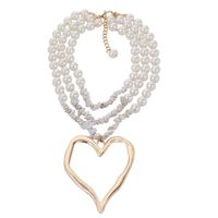 Elegant Exaggerated Heart Shape Artificial Pearl Alloy Turquoise Beaded Plating Women's Necklace sku image 11
