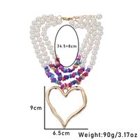 Elegant Exaggerated Heart Shape Artificial Pearl Alloy Turquoise Beaded Plating Women's Necklace main image 3