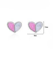 1 Pair Simple Style Heart Shape Epoxy Plating Copper Ear Studs main image 2