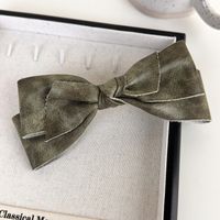 Women's Retro Bow Knot Pu Leather Hair Clip sku image 1