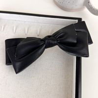 Women's Retro Bow Knot Pu Leather Hair Clip sku image 4