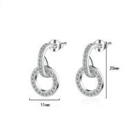 1 Pair Simple Style Circle Hollow Out Inlay Copper Zircon Drop Earrings main image 2