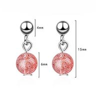 1 Pair Simple Style Round Crystal Copper Drop Earrings main image 2
