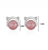 1 Pair Ig Style Cute Cat Crystal Plating Inlay Copper Zircon Ear Studs main image 2