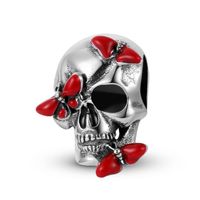 Retro Punk Butterfly Skull Sterling Silver Epoxy Plating Jewelry Accessories sku image 2