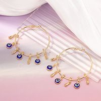 1 Pair Simple Style Eye Plating Inlay Alloy Glass Hoop Earrings main image 4
