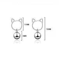 1 Pair Cute Simple Style Cat Plating Hollow Out Copper White Gold Plated Drop Earrings main image 2