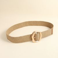 Vintage Style Solid Color Alloy Plating Women's Woven Belts main image 2