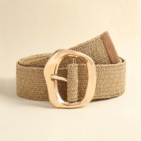Vintage Style Solid Color Alloy Plating Women's Woven Belts main image 3