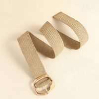 Vintage Style Solid Color Alloy Plating Women's Woven Belts main image 4