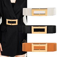 Fashion Simple Style Rectangle Pu Leather Alloy Plating Women's Leather Belts main image 1