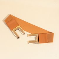 Fashion Simple Style Rectangle Pu Leather Alloy Plating Women's Leather Belts main image 4