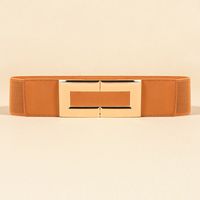 Fashion Simple Style Rectangle Pu Leather Alloy Plating Women's Leather Belts sku image 2